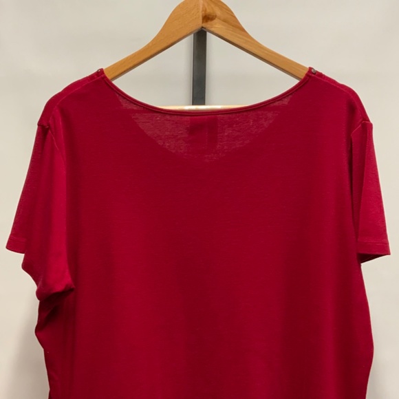 Jason Maxwell Red Studded Short Sleeve Top - Size 1X - Picture 7 of 8